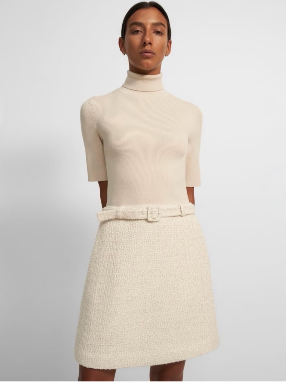 Theory Knit Combo Dress in Belle Tweed